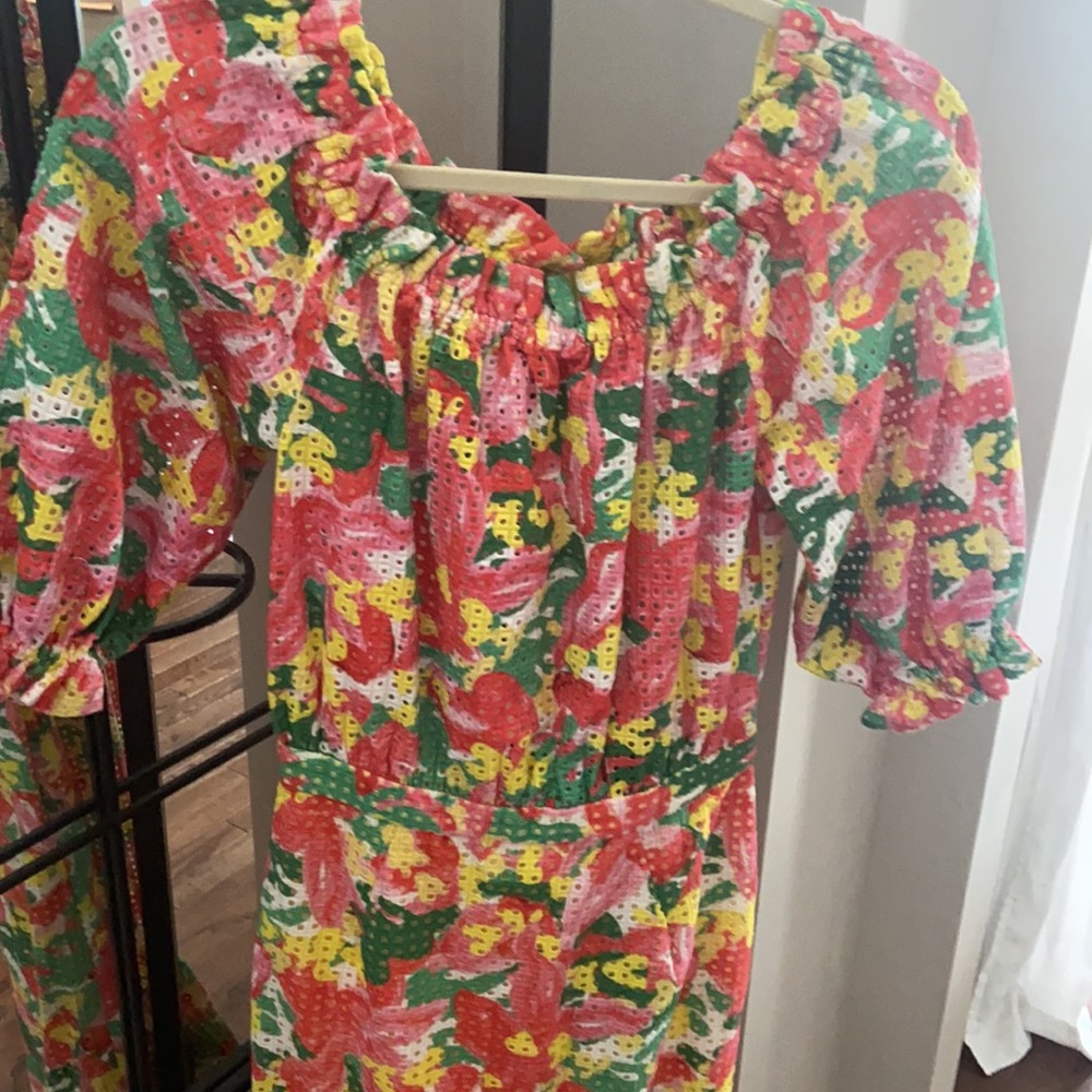 Saloni Grace Off Shoulder Ruffle Dress - Picture 6 of 14